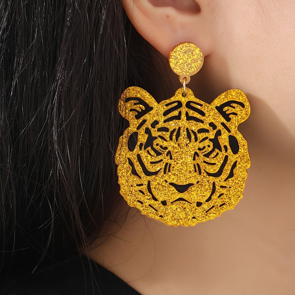 LETS GO Tiger's !!!! Tiger Head Dangle Earrings